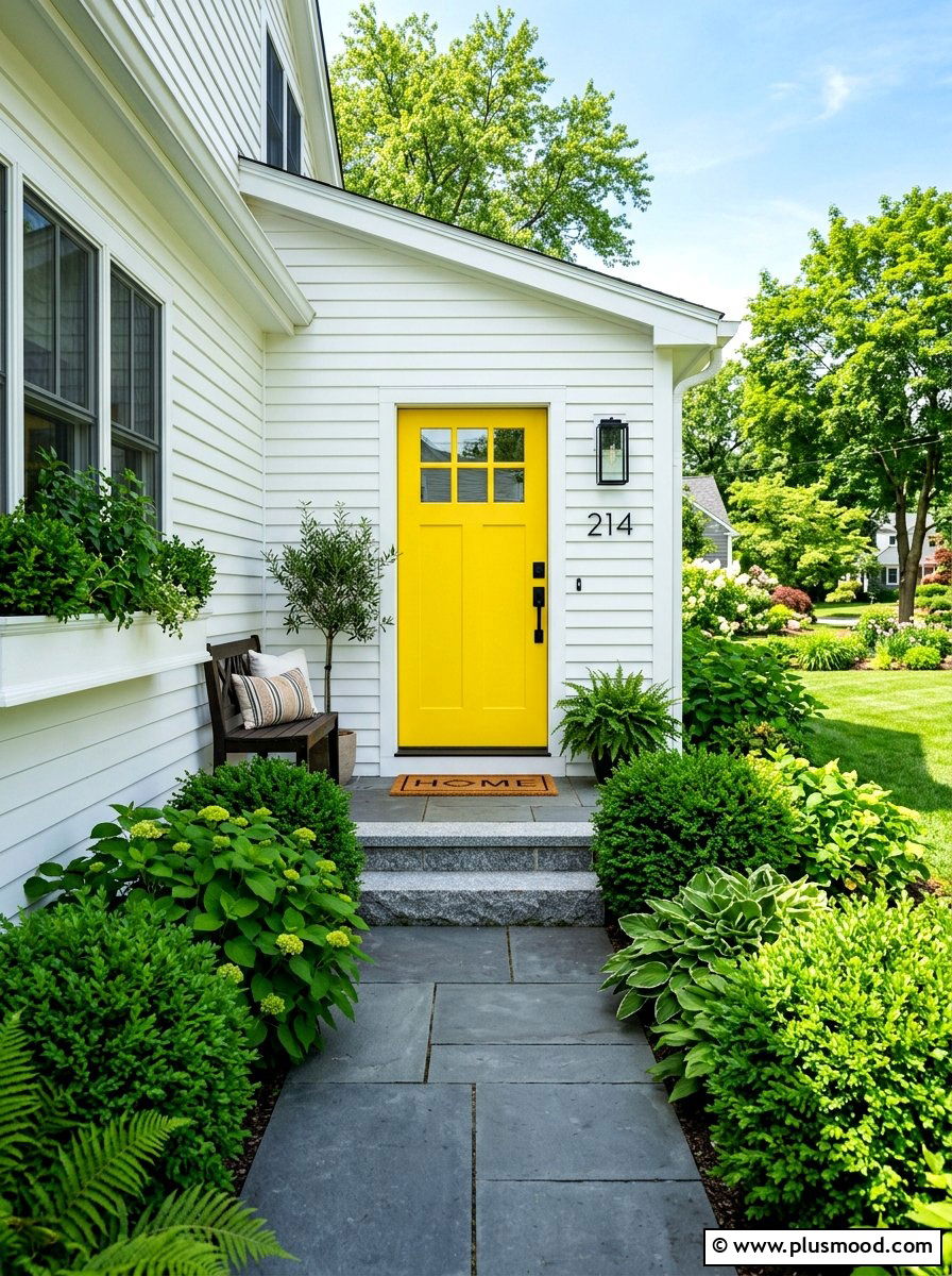 Bright Front Door Paint - 25 summer entryway curb appeal ideas