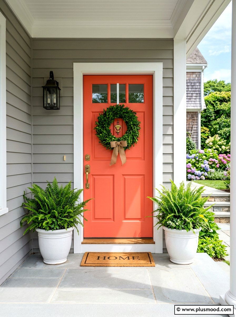 Bright Painted Door - 25 summer front door decor ideas