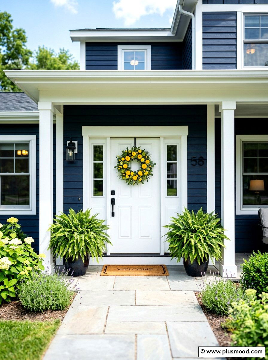 Bright White Front Door - 25 summer front door color ideas