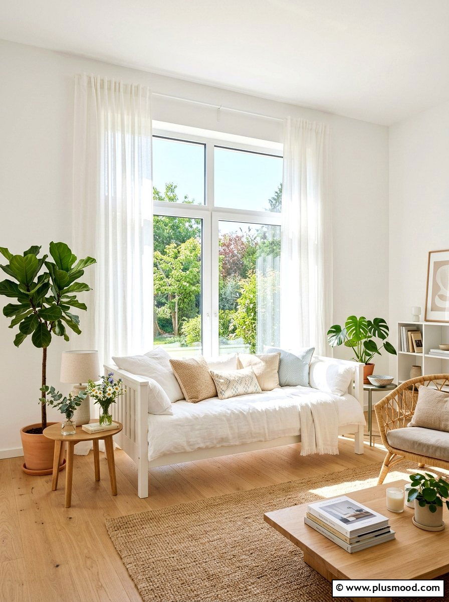 Bright Window Living Room - 25 light summer living room ideas