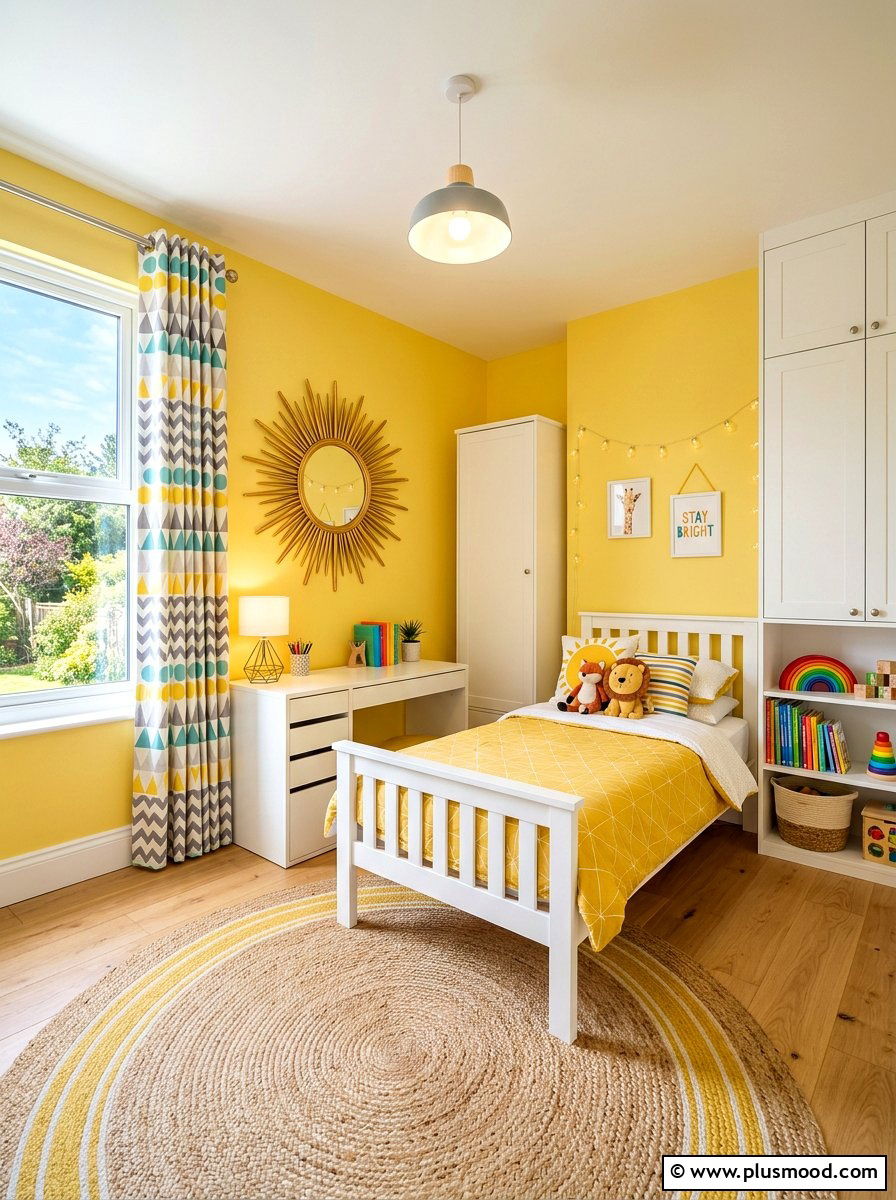 Bright Yellow Kids Room - 25 summer kids bedroom ideas