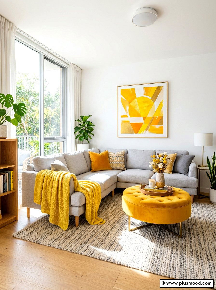 Bright Yellow Living Room Accents - 25 summer living room ideas
