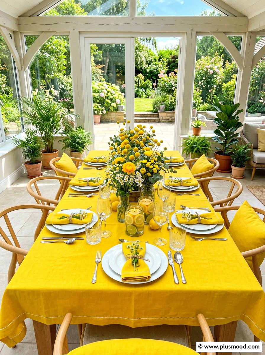 Bright Yellow Summer Table - 25 summer place setting ideas for summer