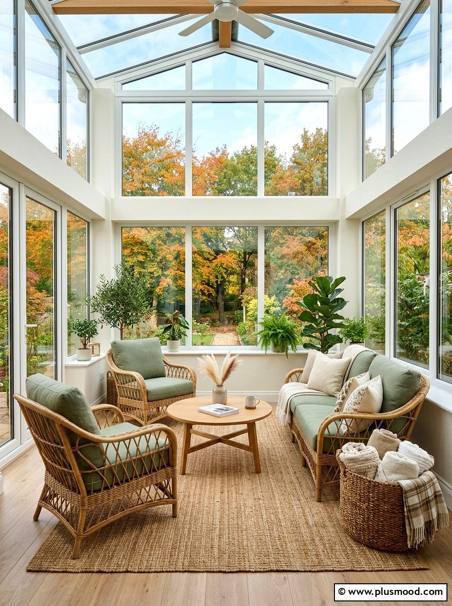 Bright airy sunroom update - 25 summer to fall transition decor ideas