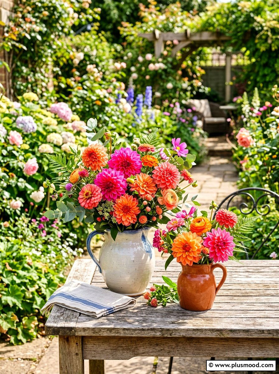 Bright floral arrangement - 25 summer entertaining table ideas