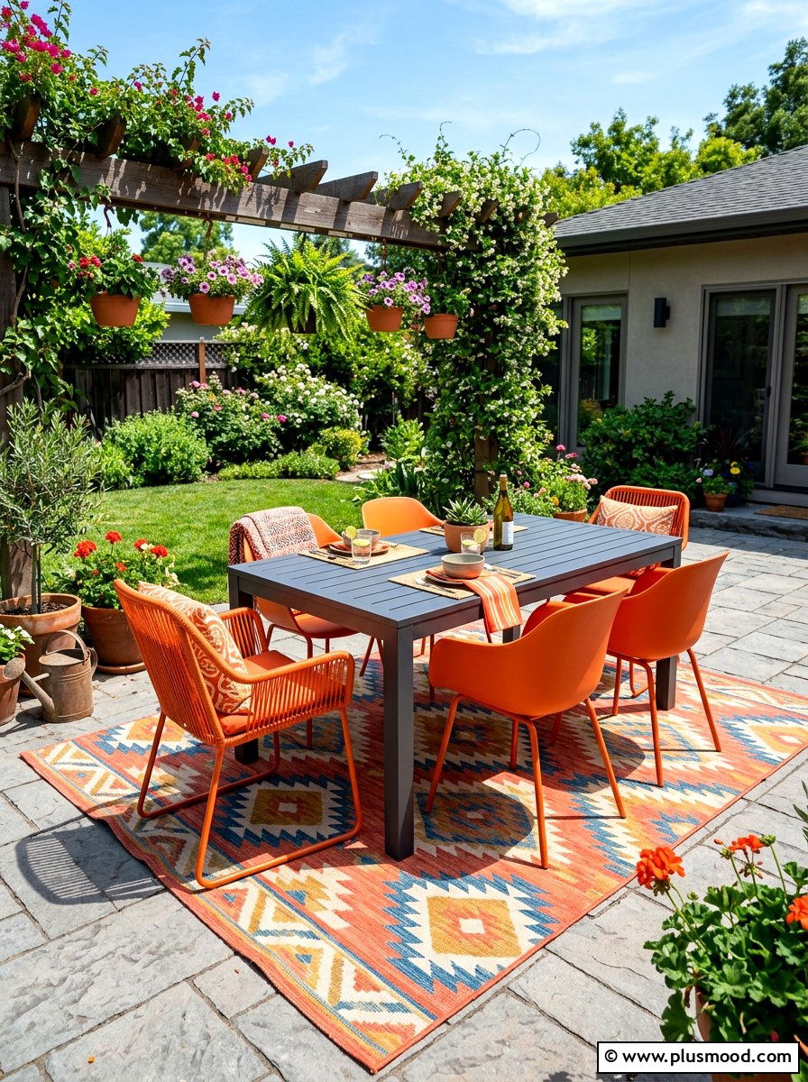 Bright orange patio - 25 summer patio color ideas