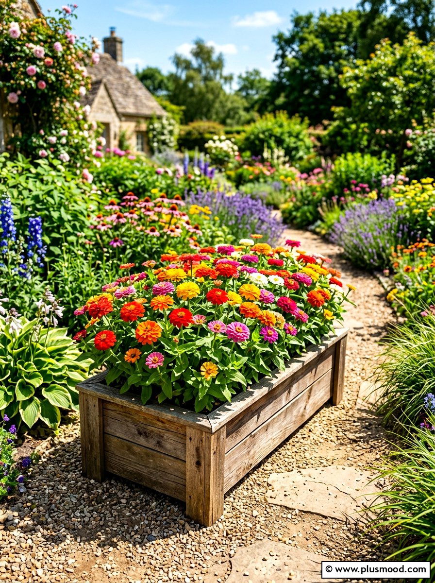 Bright zinnia box - 25 summer planter box ideas