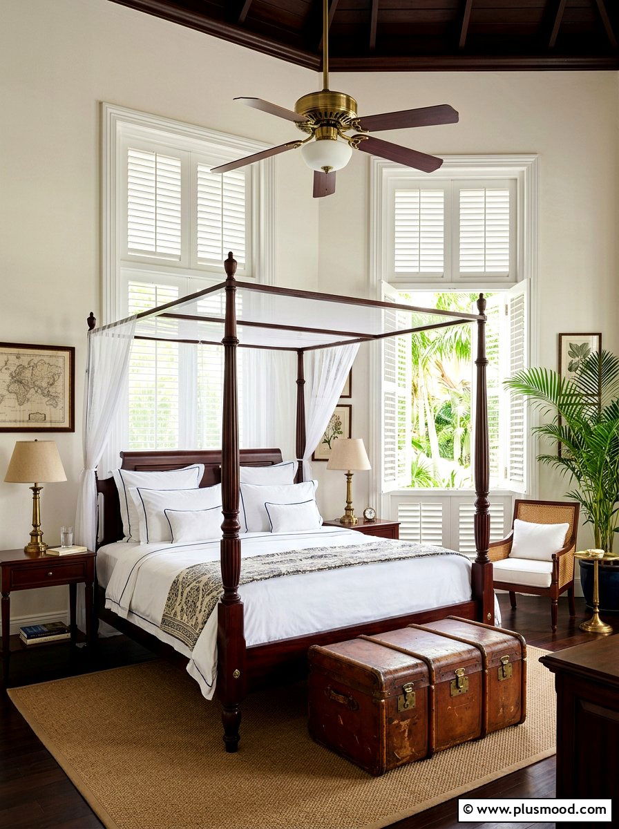 British Colonial Bedroom - 25 summer tropical bedroom ideas