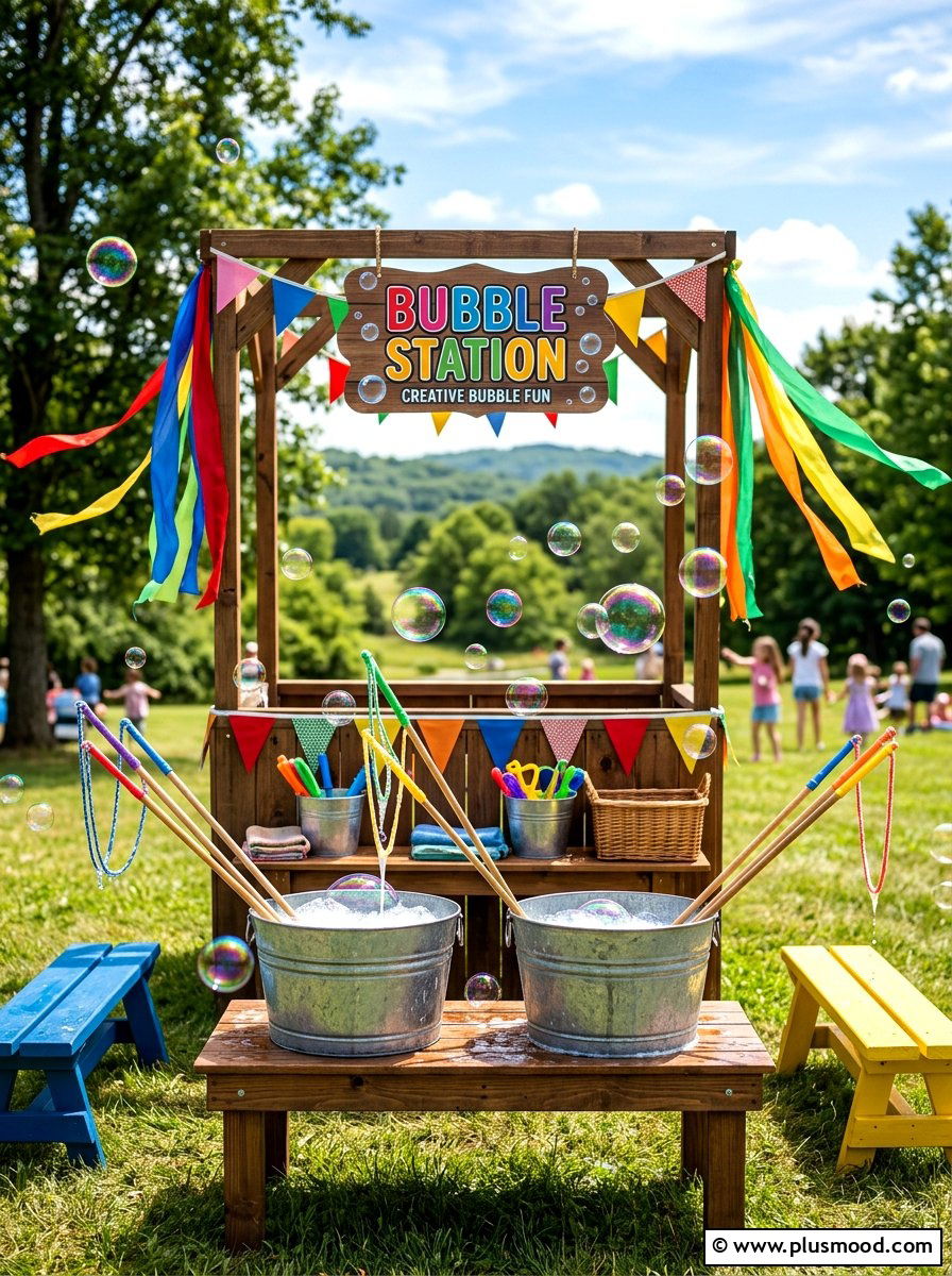 Bubble Station For Kids - 25 summer backyard party ideas