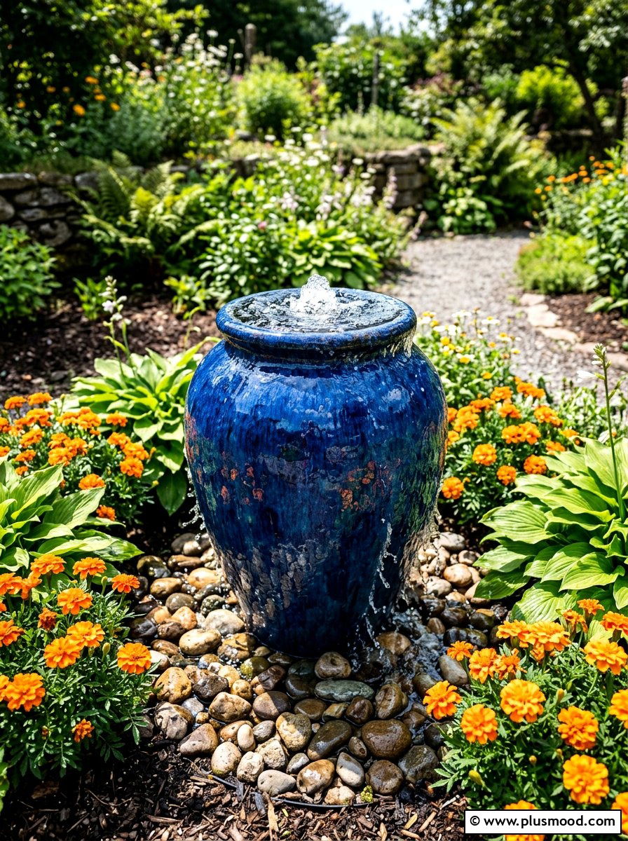 Bubbling Ceramic Urn - 25 summer backyard water feature ideas
