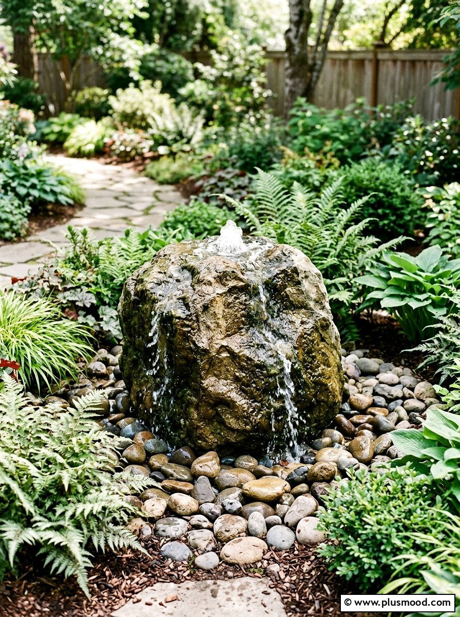 Bubbling Rock Fountain - 25 outdoor garden decor ideas with water features