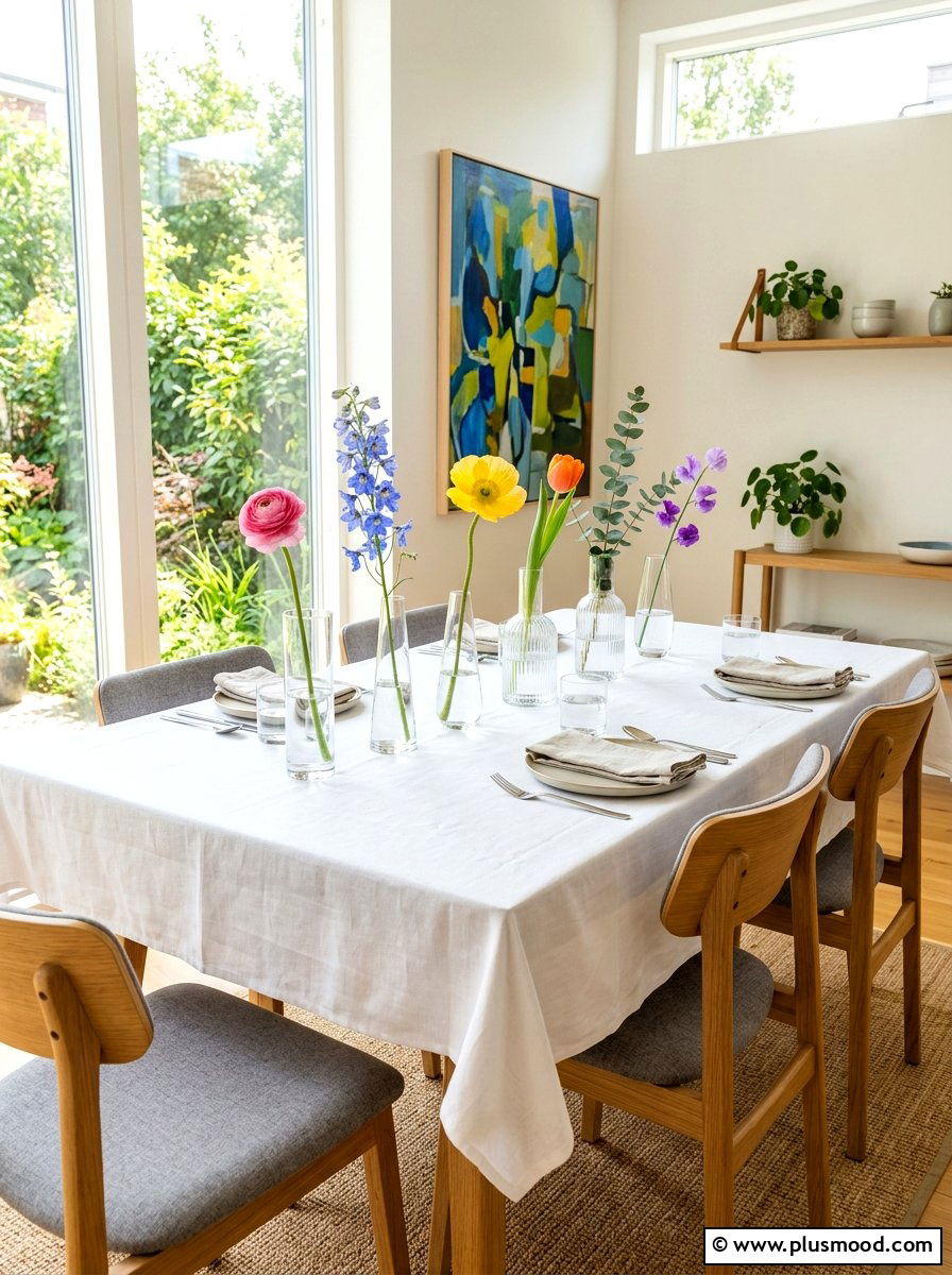 Bud Vase Minimalist Table - 25 summer floral table decor ideas