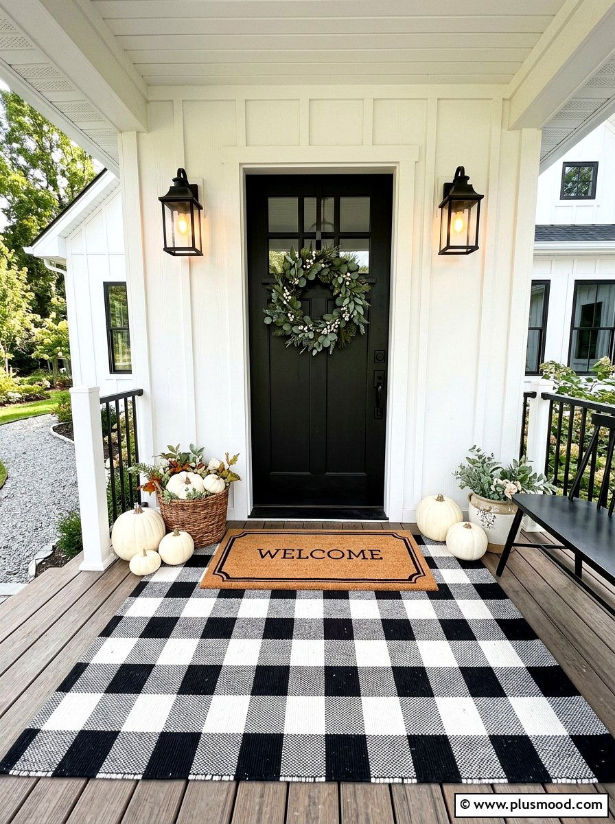 Buffalo check rug - 25 summer welcome mat ideas for summer