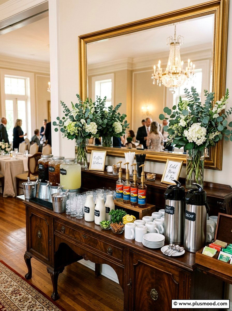 Buffet Coffee Station - 25 summer coffee bar decor ideas