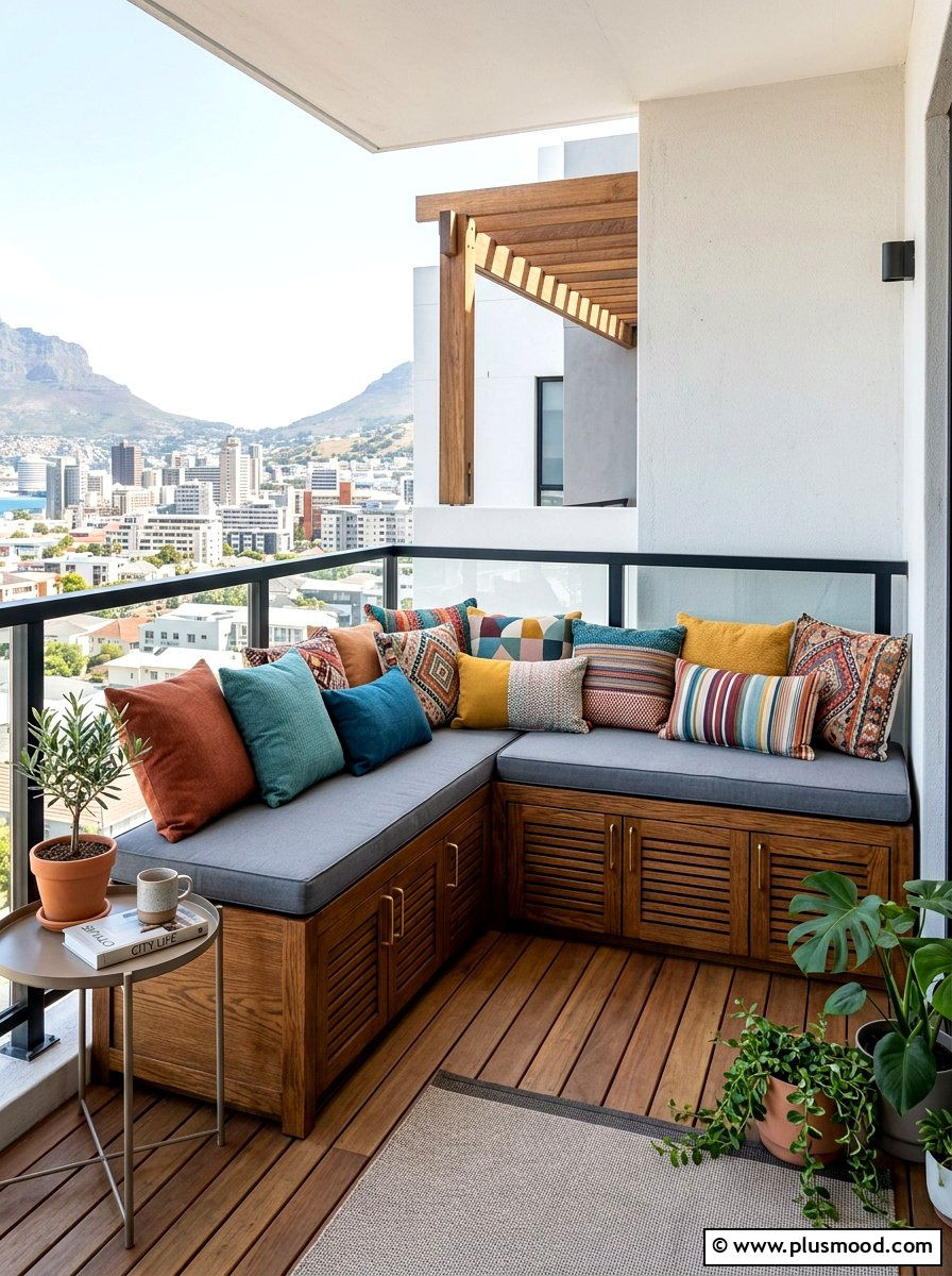 Built In Balcony Lounge Bench - 25 summer balcony lounge ideas