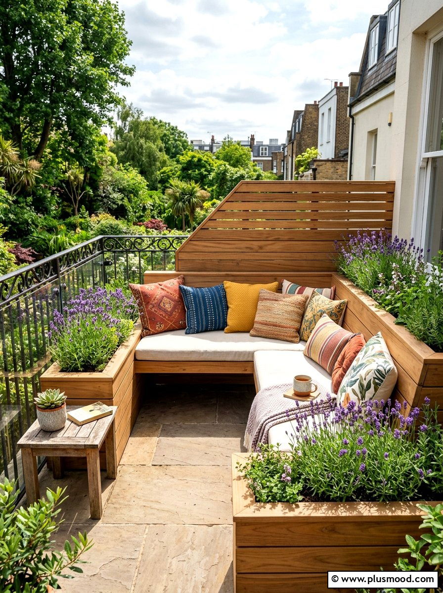 Built In Balcony Seating With Garden - 25 summer balcony garden ideas