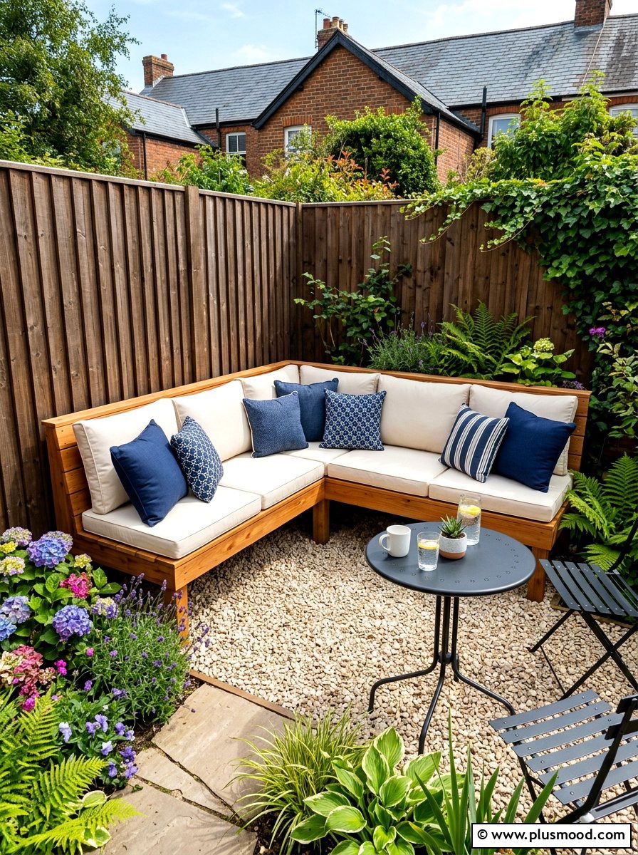 Built In Bench - 25 summer backyard ideas for small yards