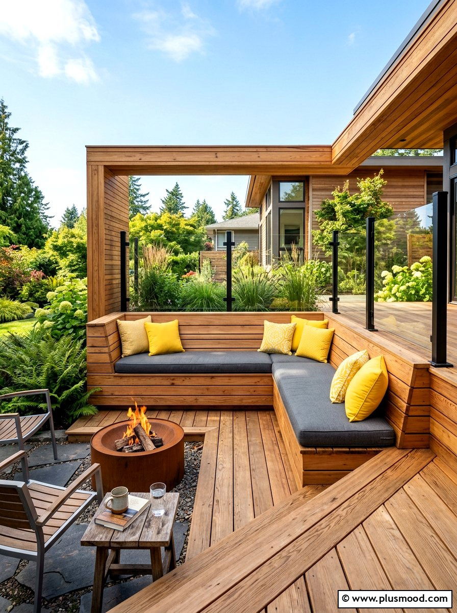 Built In Bench - 25 summer patio ideas