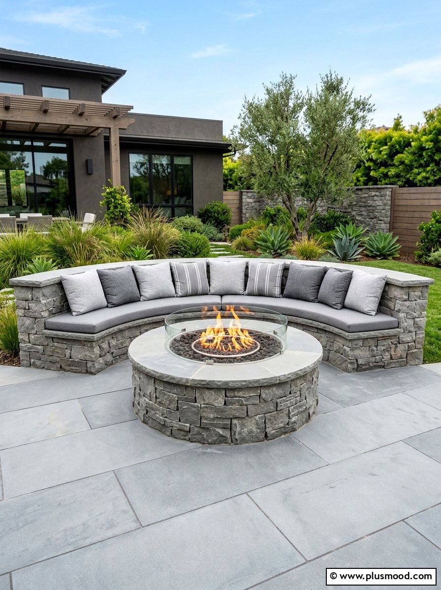 Built In Bench Fire Pit - 25 summer backyard fire pit ideas
