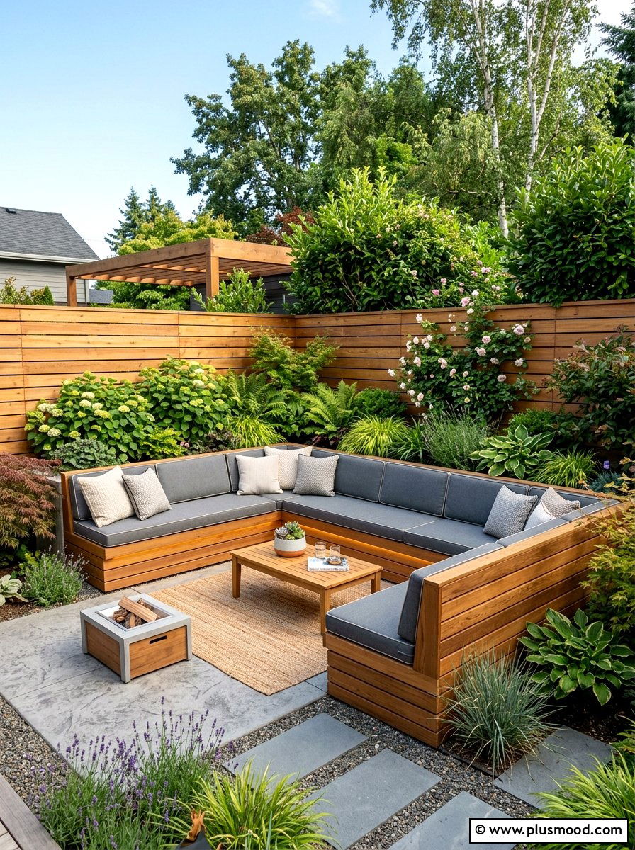 Built In Bench Seating - 25 small backyard ideas for tiny homes