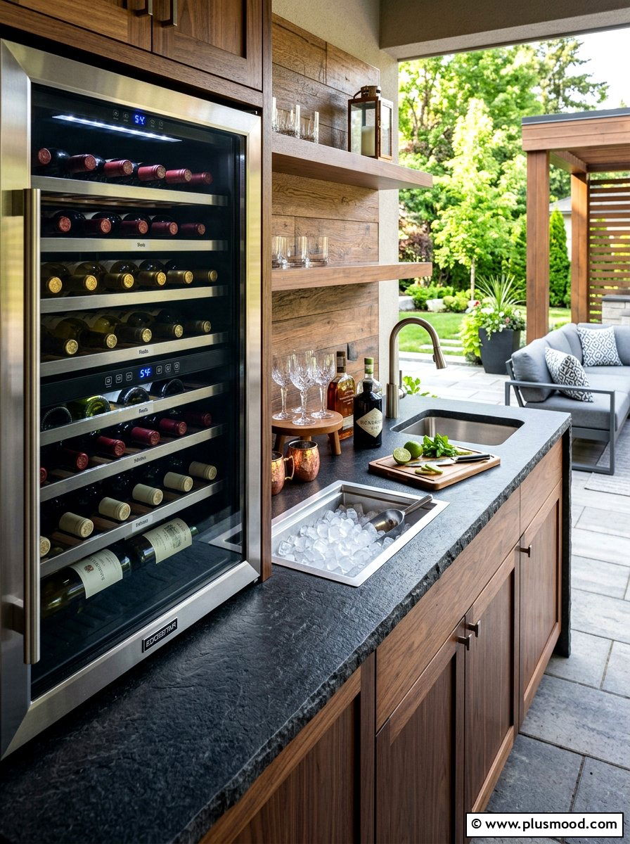 Built In Beverage Station - 25 summer outdoor kitchen entertaining ideas