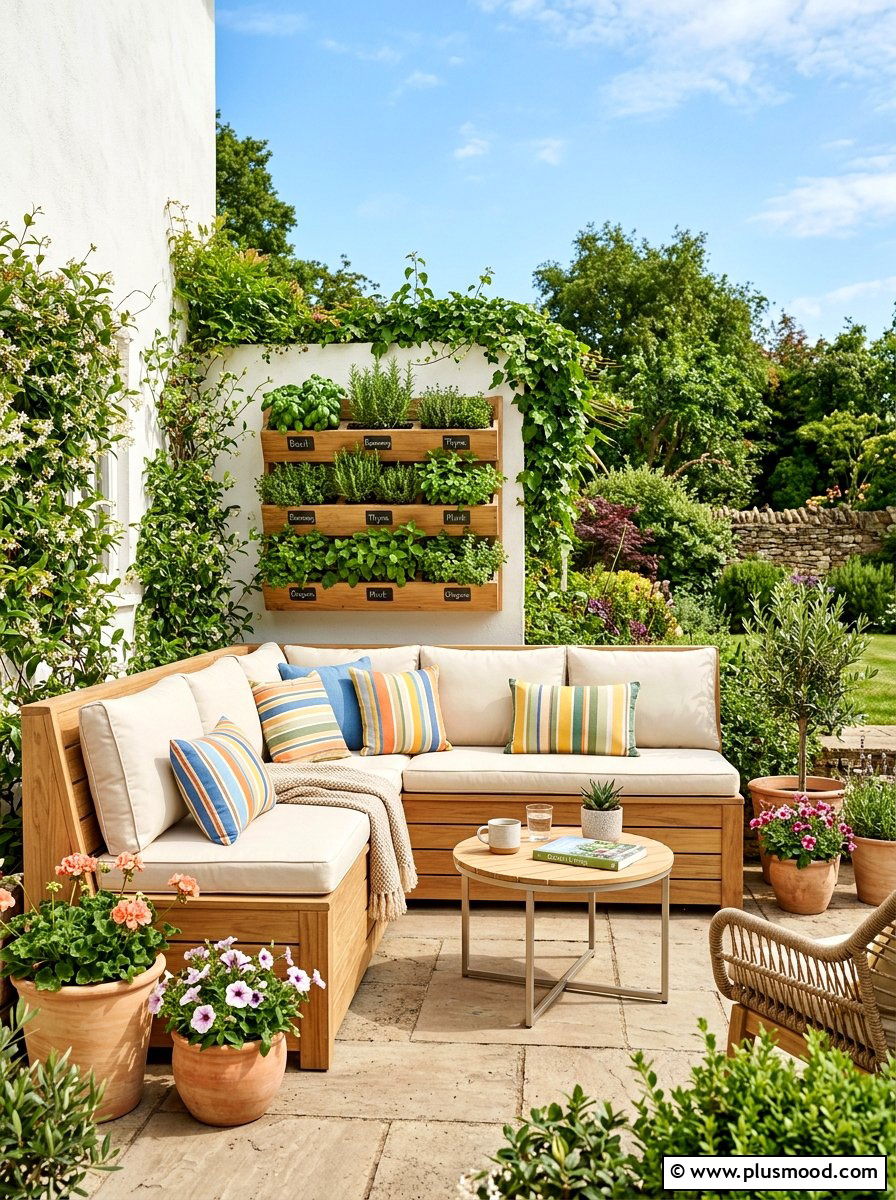 Built In Corner Bench - 25 summer balcony seating ideas