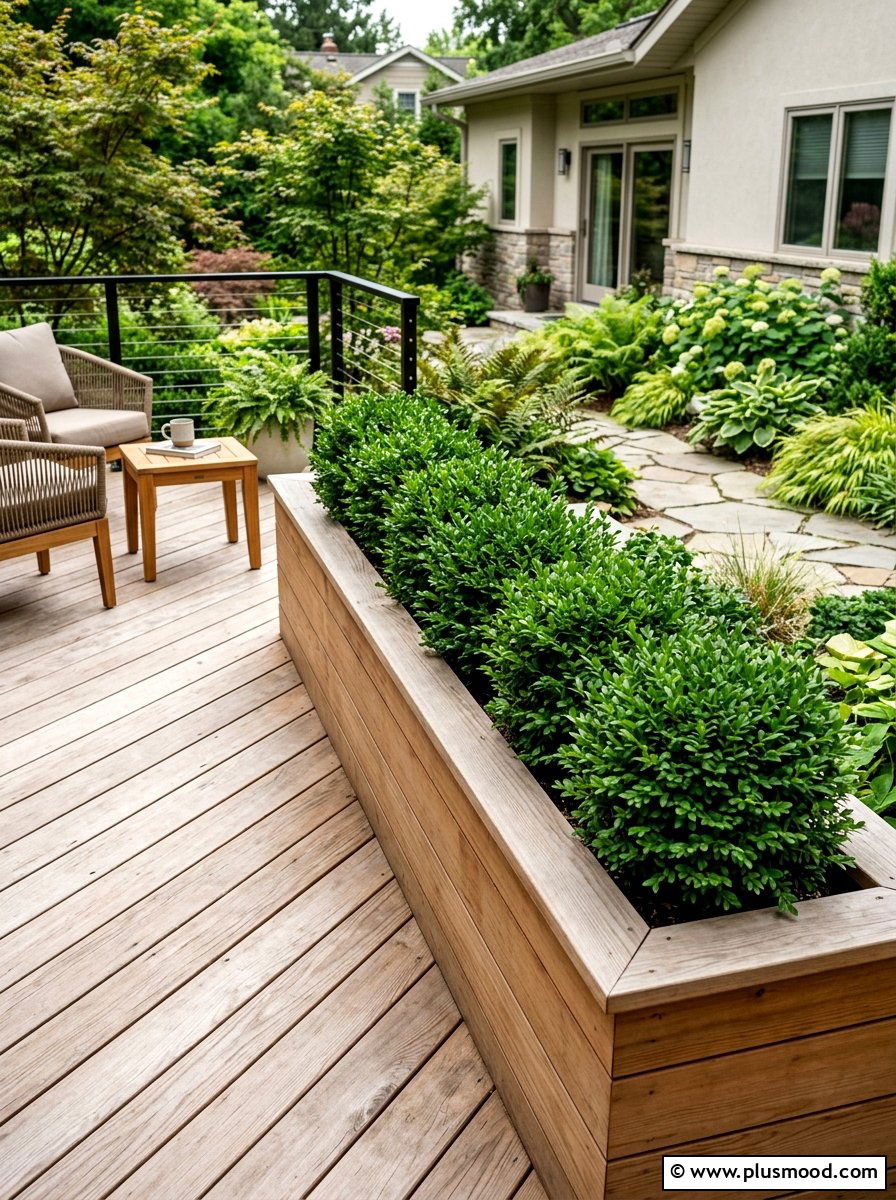 Built In Deck Planter - 25 small backyard ideas with wooden planter