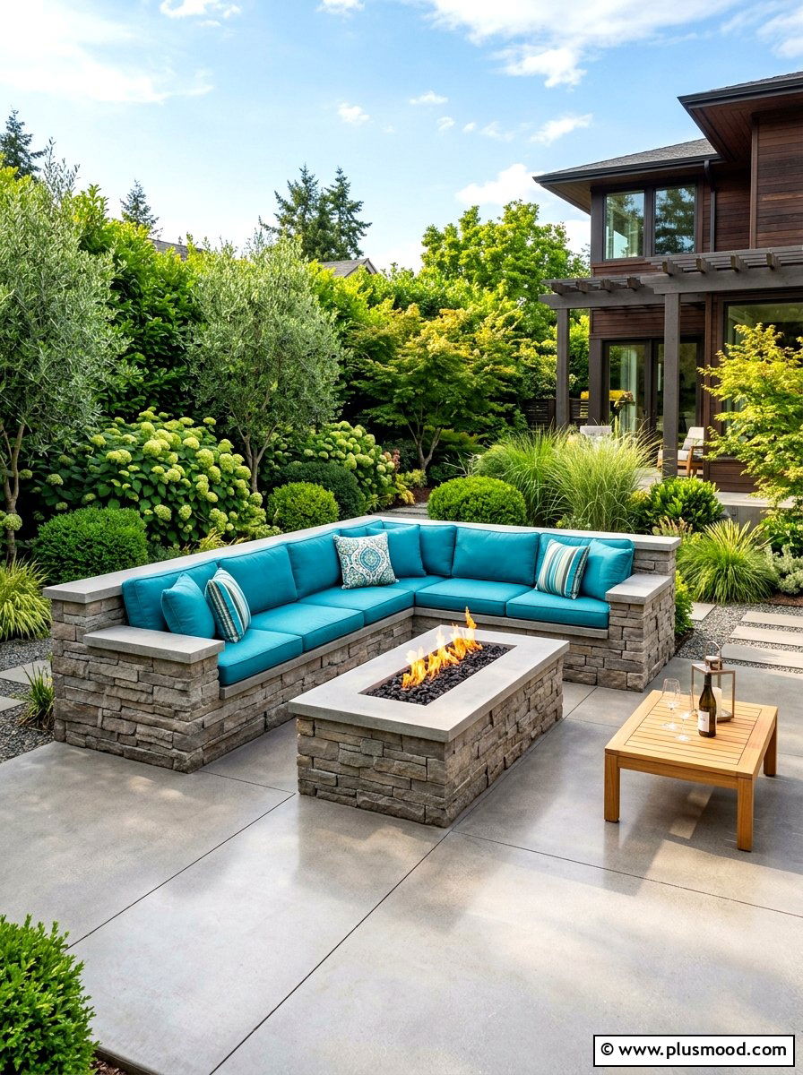 Built In Fire Pit Bench - 25 summer fire pit entertaining ideas