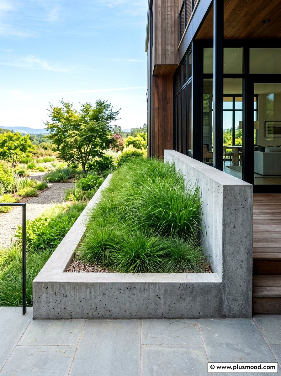 Built In Planter - 25 summer minimalist front porch ideas