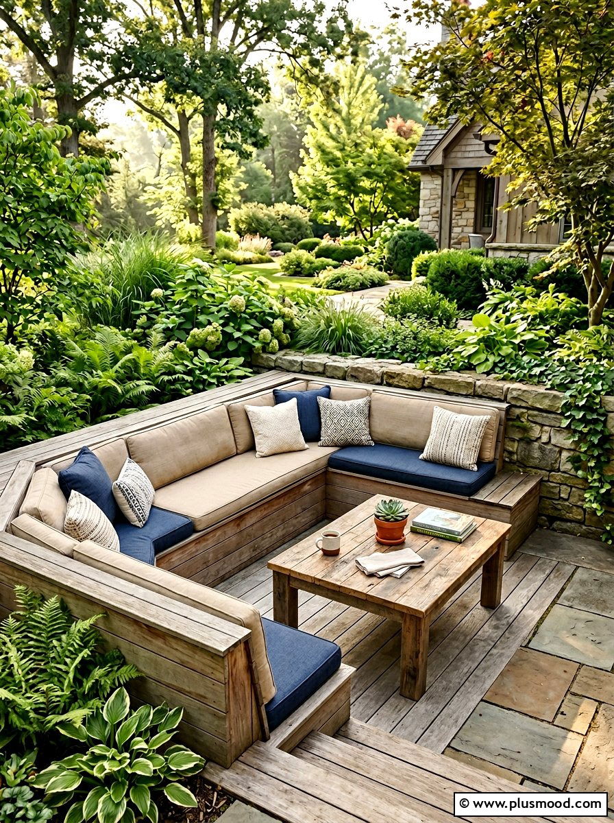 Built In Seating Patio - 25 small backyard ideas with raised patio