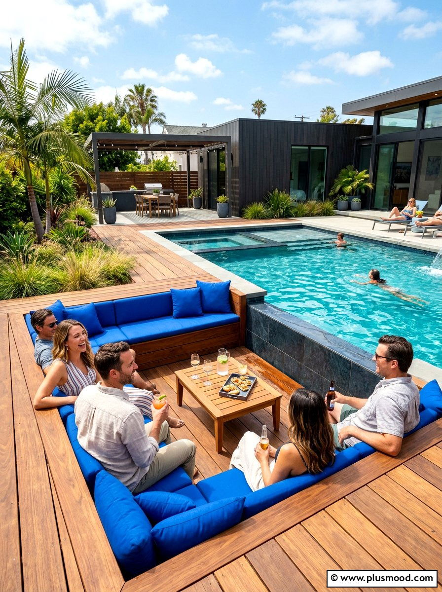 Built In Seating Pool Deck - 25 summer pool deck ideas