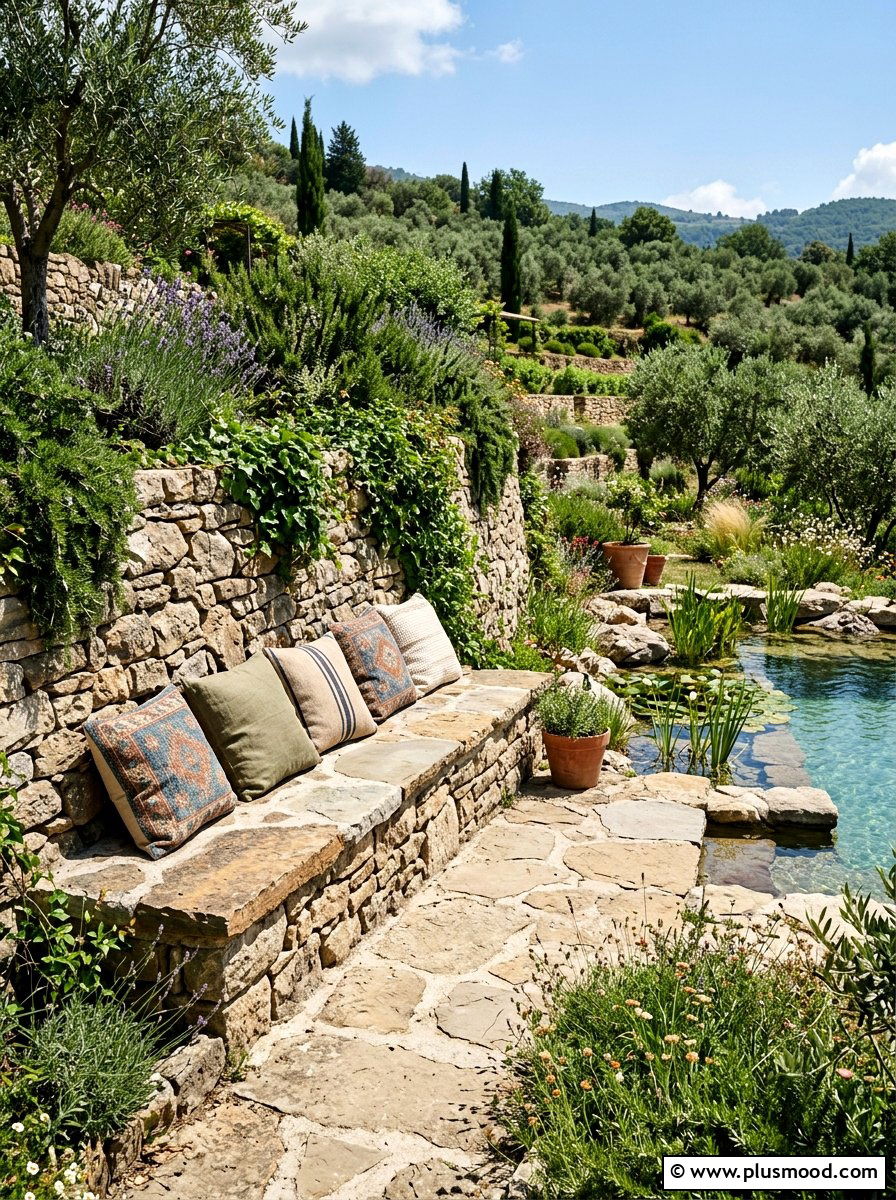 Built In Stone Seating - 25 pool landscaping ideas for natural pools