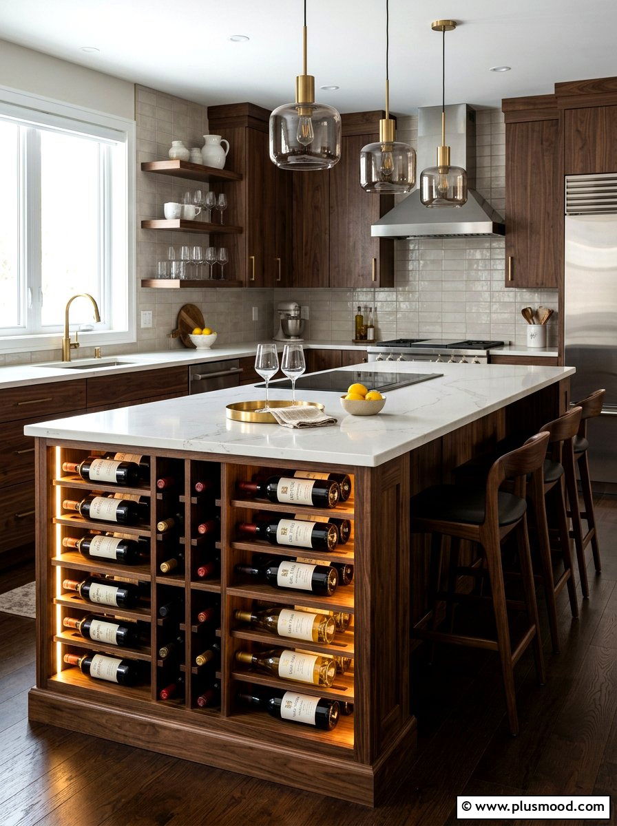 Built In Wine Rack - 25 summer kitchen organization ideas