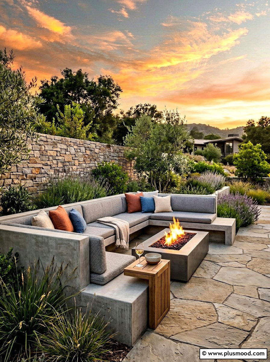 Built in Bench Seating - 25 summer backyard modern ideas