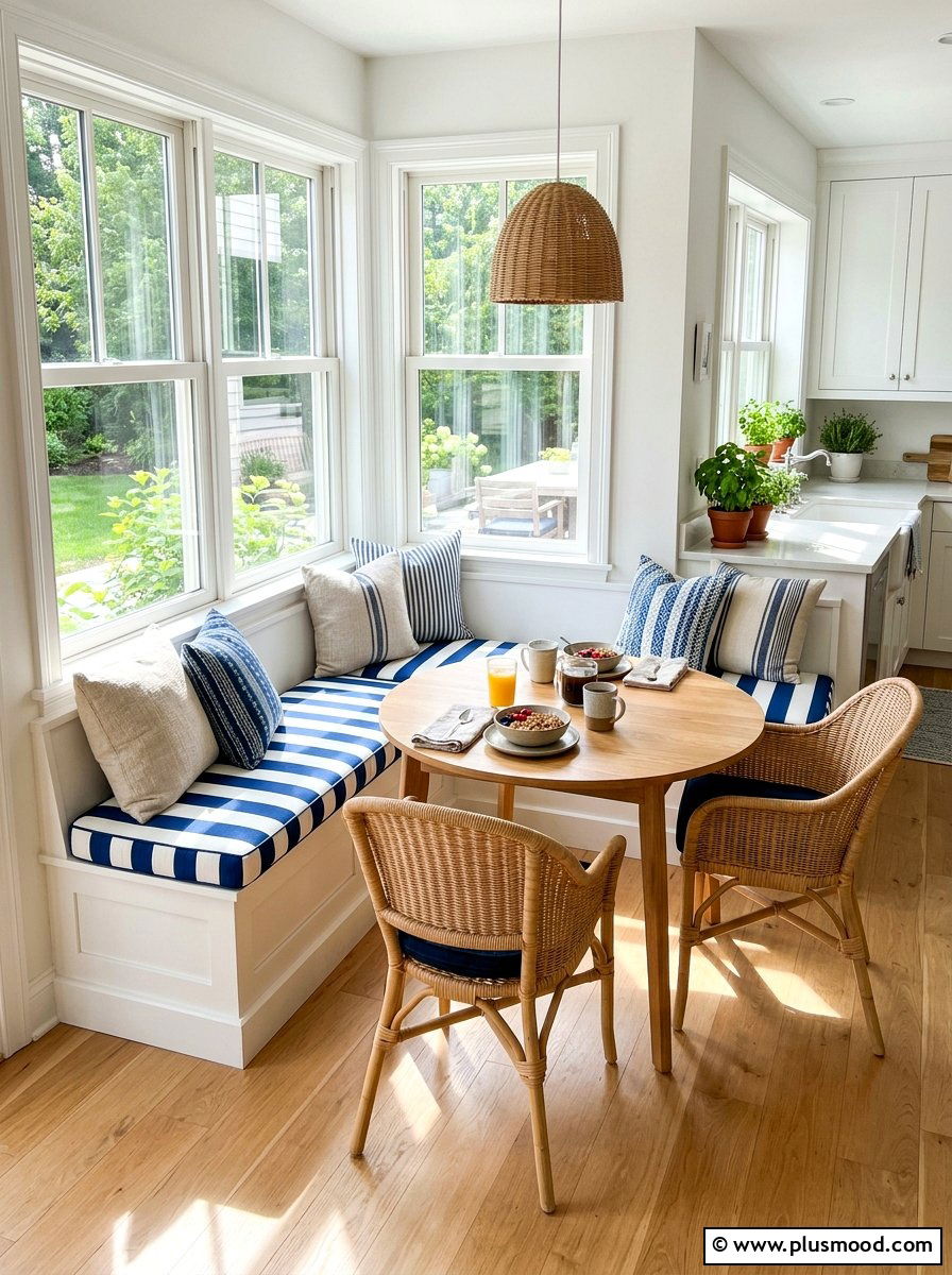 Built in breakfast nook - 25 summer cottage kitchen ideas