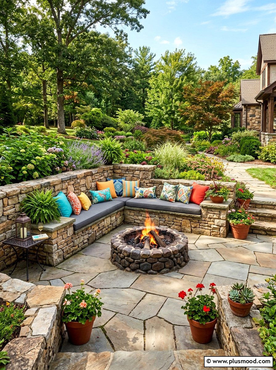 Built in patio seating - 25 cozy summer patio ideas