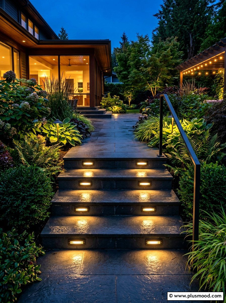 Built in step lighting - 25 summer outdoor lighting ideas for parties