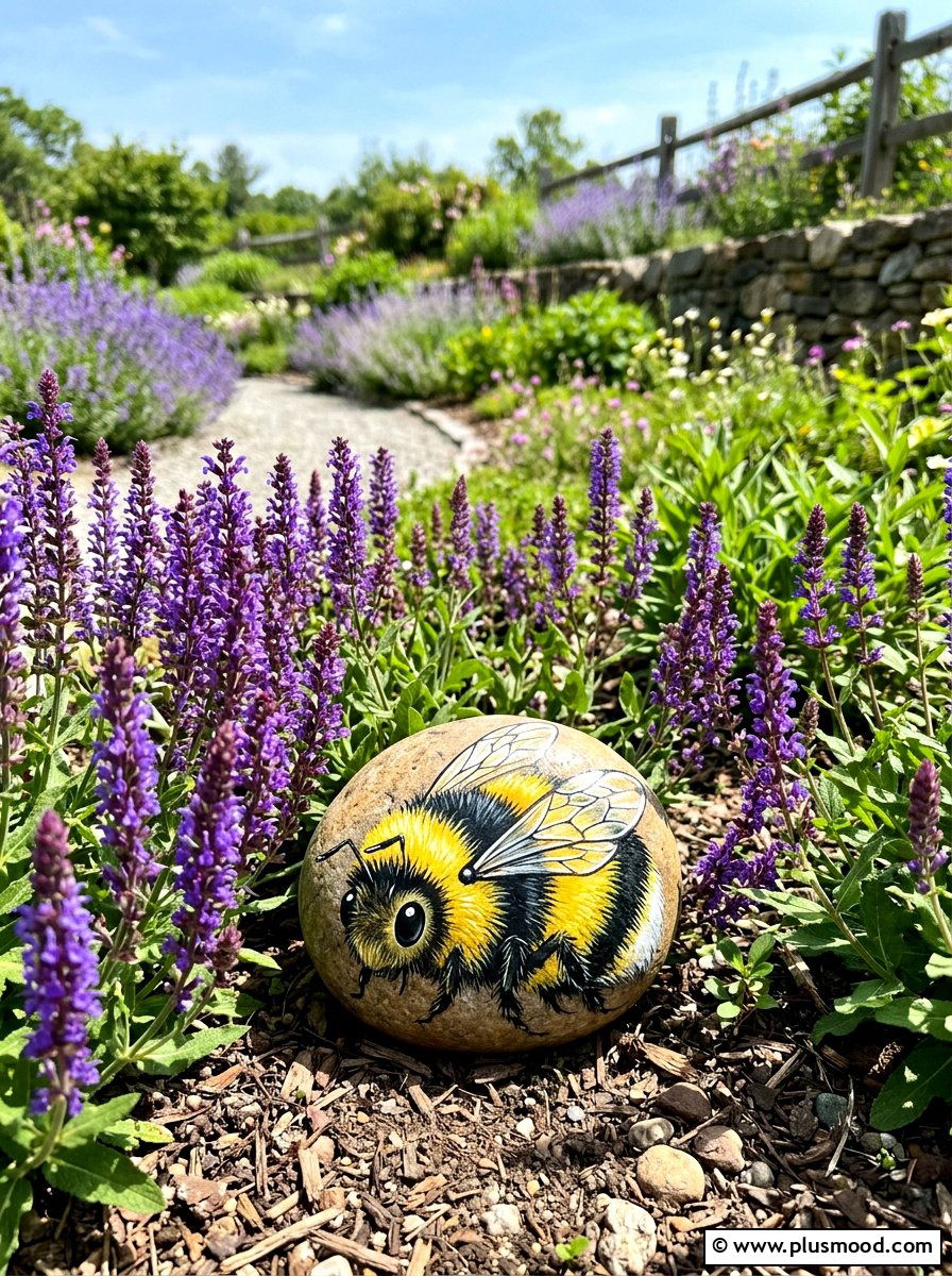 Bumblebee Painted Rock - 25 painted rock ideas with faces