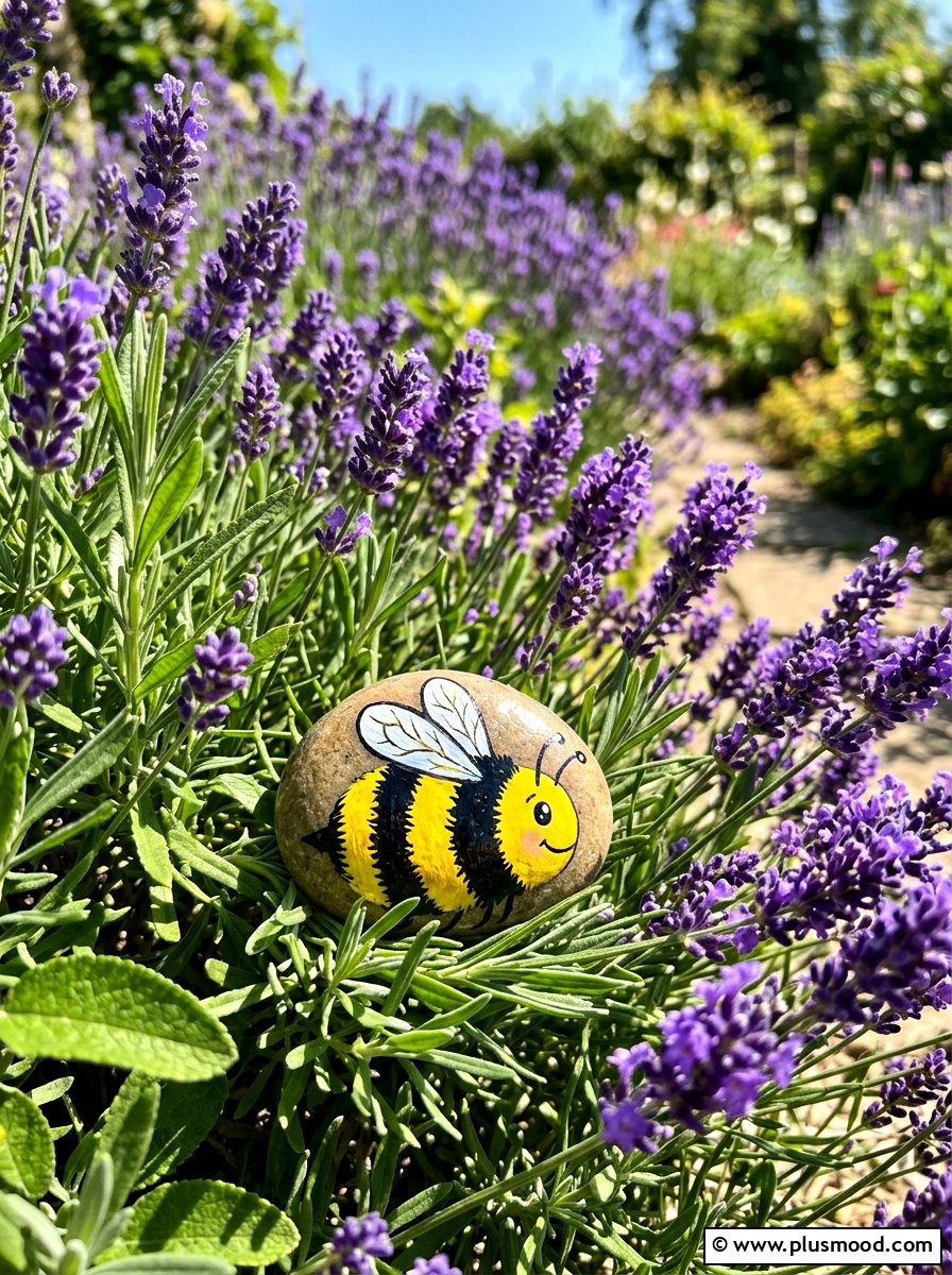 Bumblebee painted rock - 25 painted rock ideas for beginners