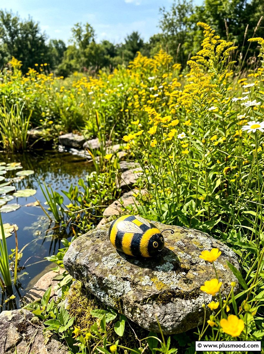 Bumblebee rock painting - 25 painted rock ideas for rock hunting game