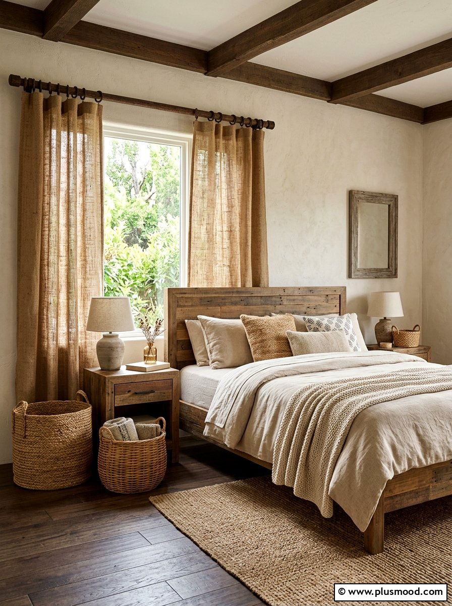 Burlap Style Curtains - 25 summer curtains ideas for bedroom