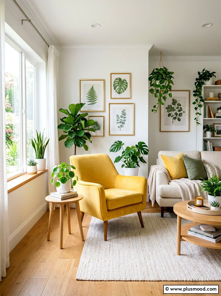 Butter Yellow Accent Room - 25 summer living room makeover ideas