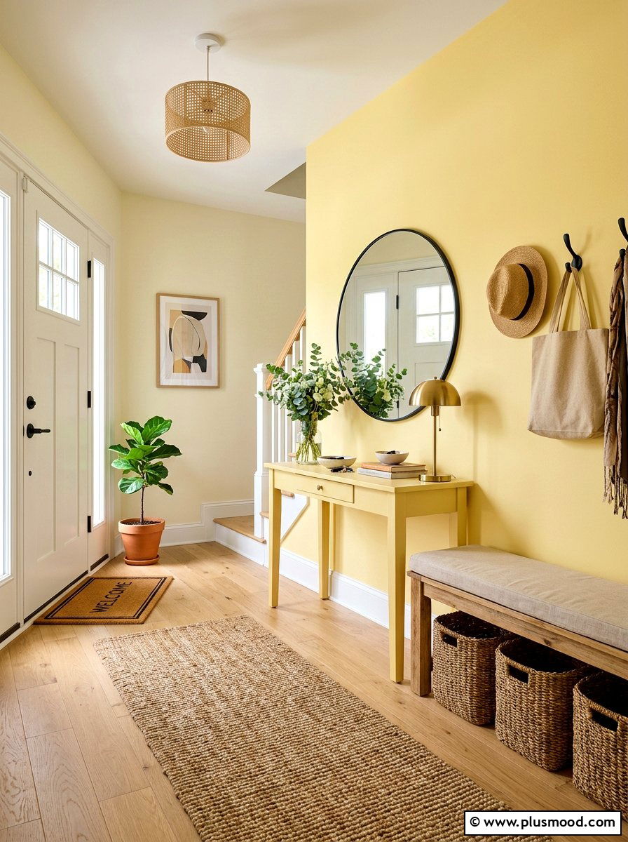 Butter Yellow Entryway - 25 fresh summer decorating ideas