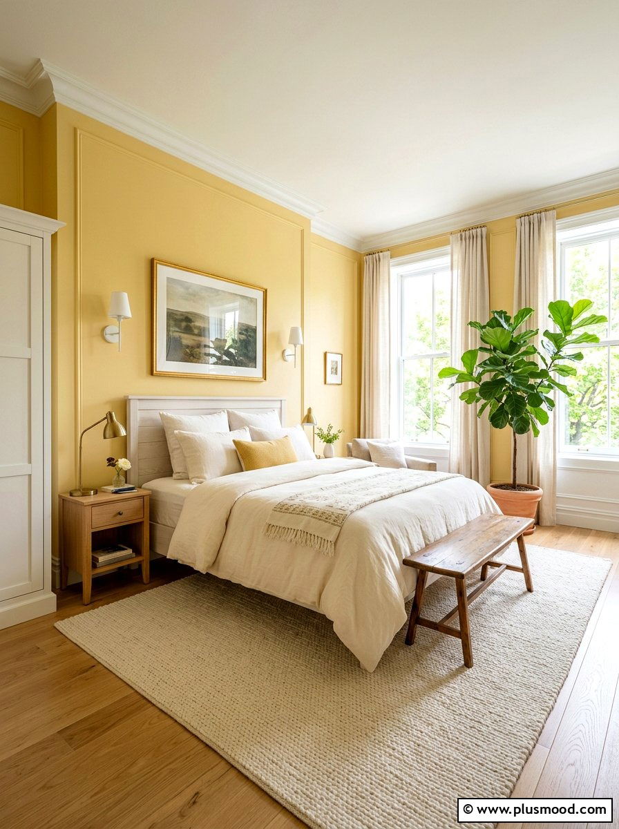 Butter Yellow Walls - 25 elegant summer bedroom ideas