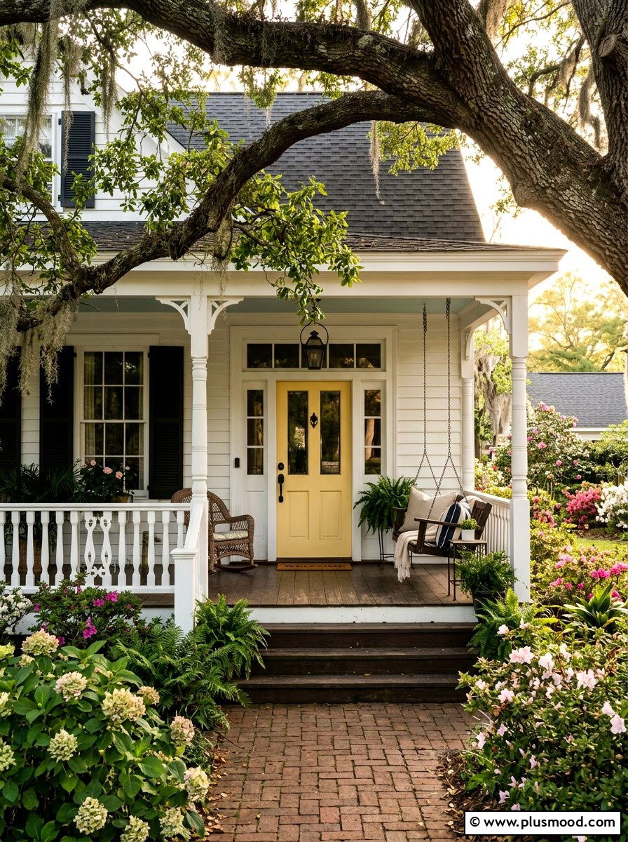 Buttercream Yellow Front Door - 25 summer front door color ideas