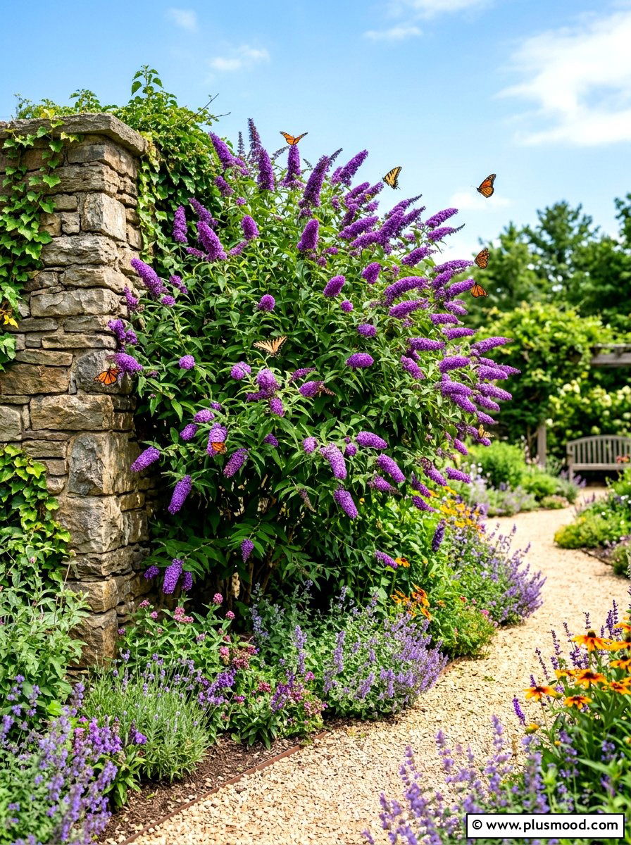 Butterfly Bush Corner - 25 summer pollinator landscaping ideas