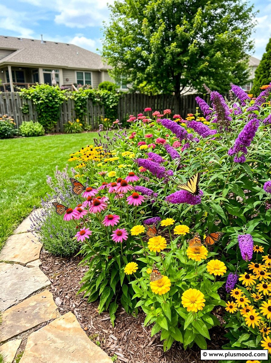 Butterfly Garden Bed - 25 summer backyard flower bed ideas
