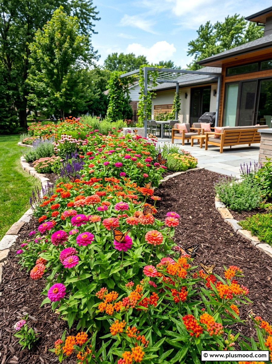 Butterfly Garden Border - 25 summer pollinator landscaping ideas