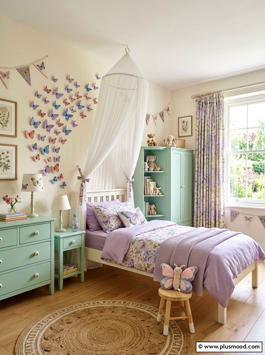 Butterfly Garden Kids Bedroom - 25 summer kids bedroom ideas