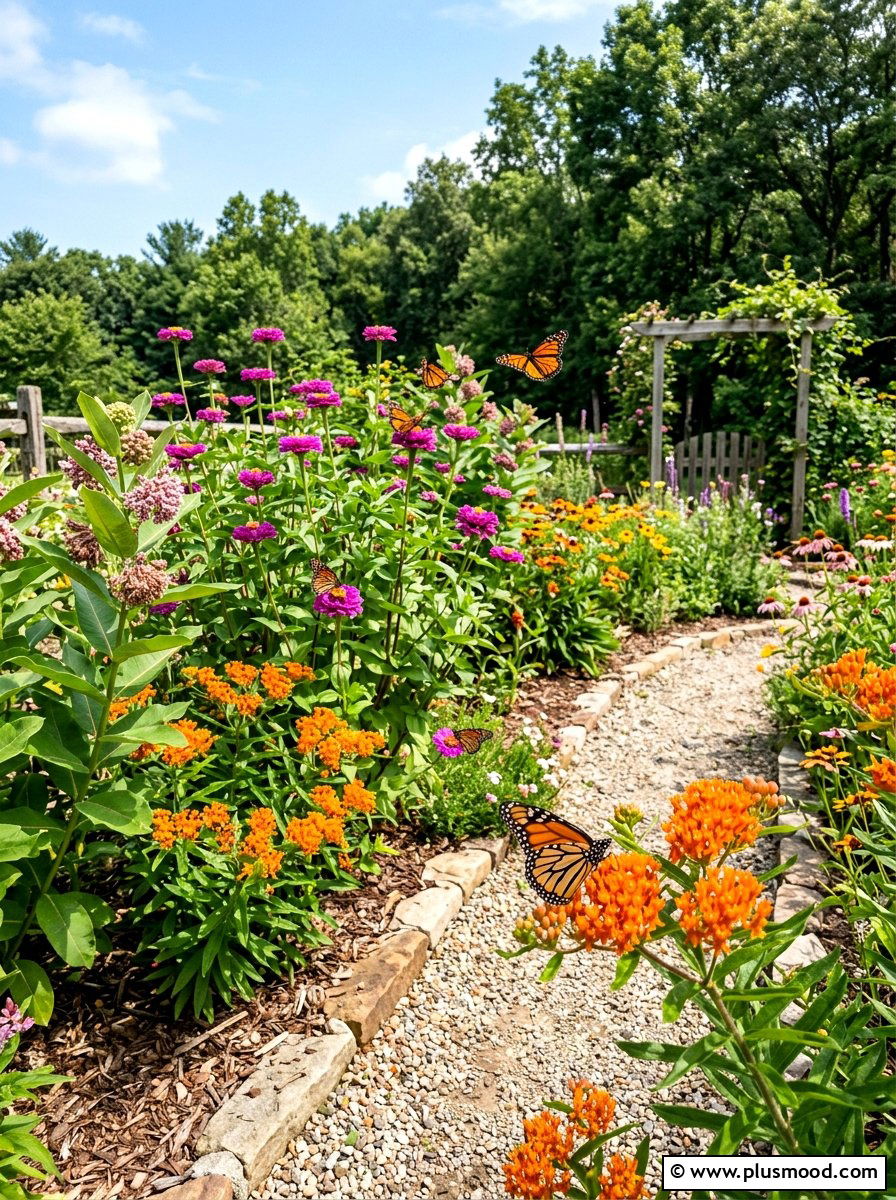 Butterfly Garden Milkweed - 25 summer front yard garden ideas